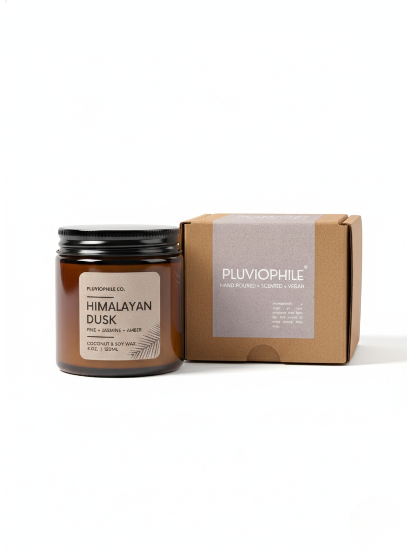 Himalayan Dusk – Pluviophile Vegan Hand‑Poured Candle (Coconut & Soy Wax, 120 g)